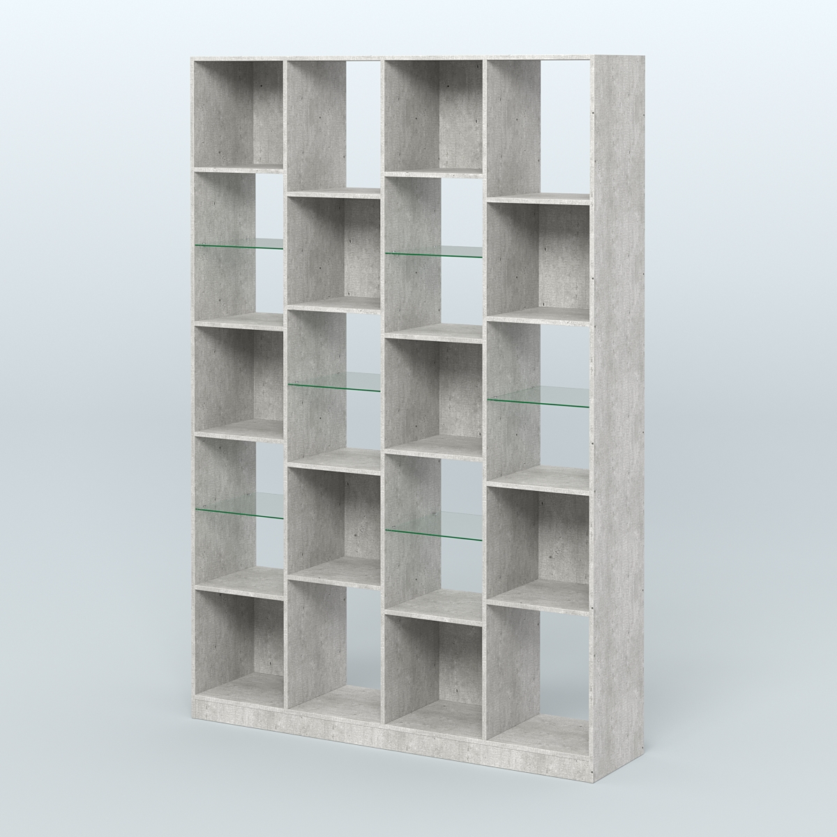 Стеллаж из ДСП серии ЛОФТ №11-3 с полками стекло 5 мм Метрополитан Грей