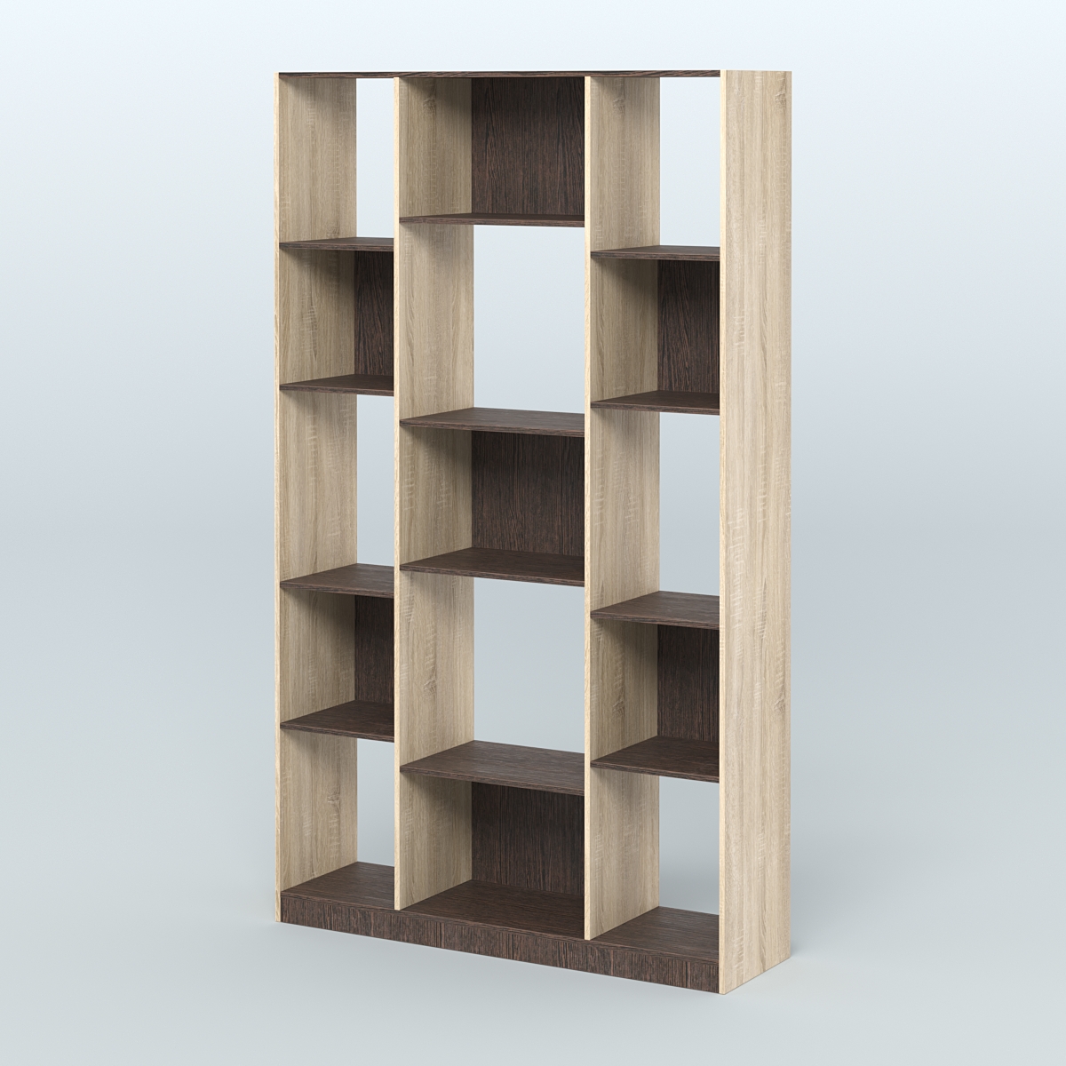 Стеллаж из ДСП серии ЛОФТ №12-1 Дуб Сонома + Дуб Венге