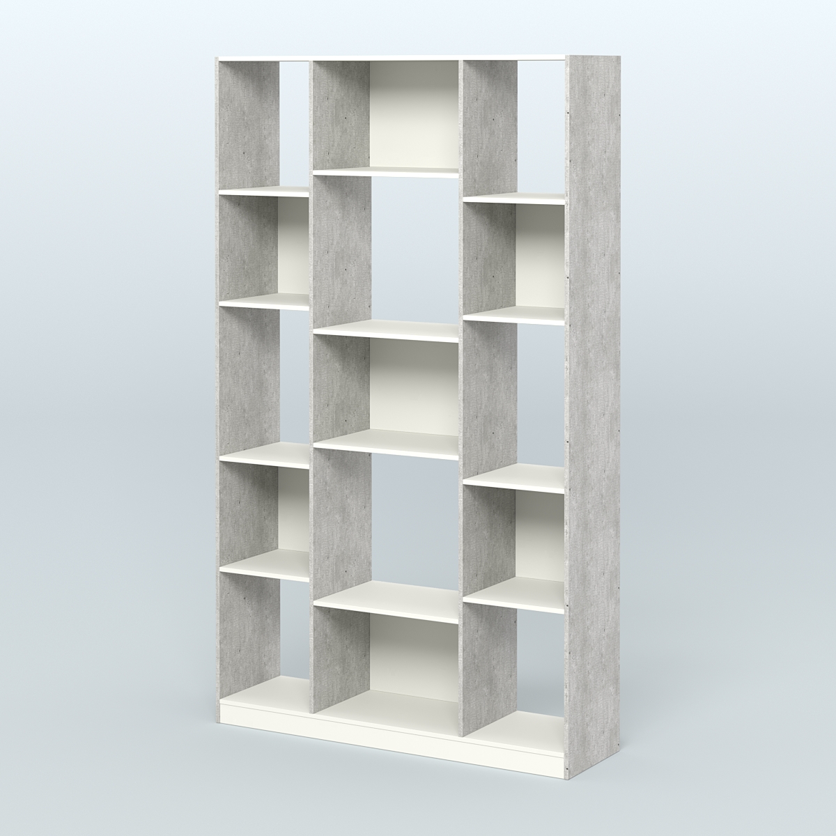Стеллаж из ДСП серии ЛОФТ №12-1 Метрополитан Грей + Белый