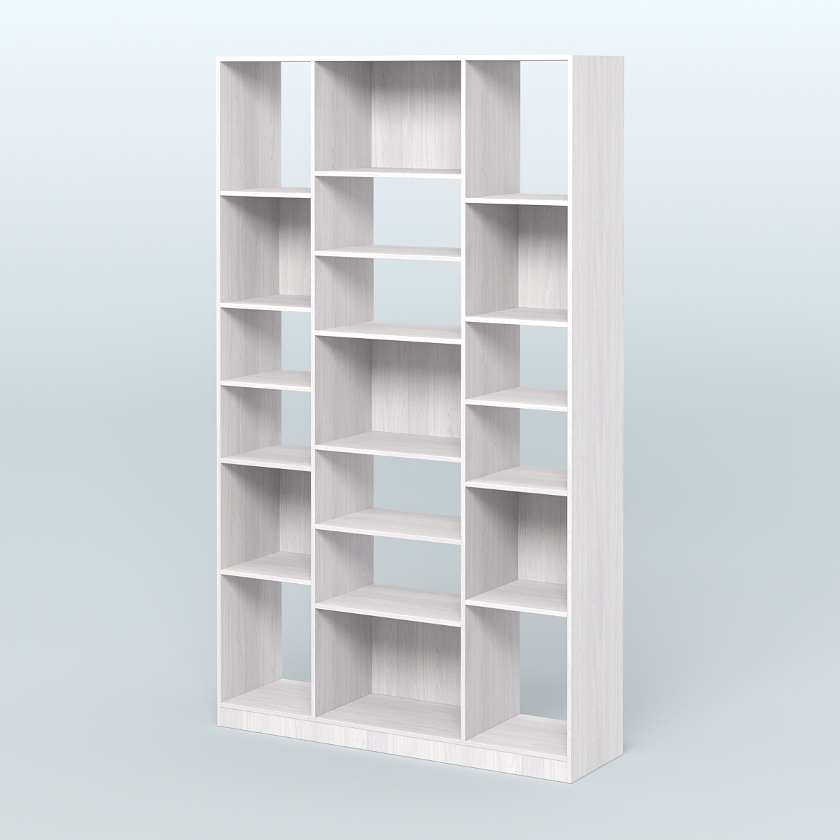 Стеллаж из ДСП серии ЛОФТ №12-2 с полками ДСП Ясень Анкор светлый