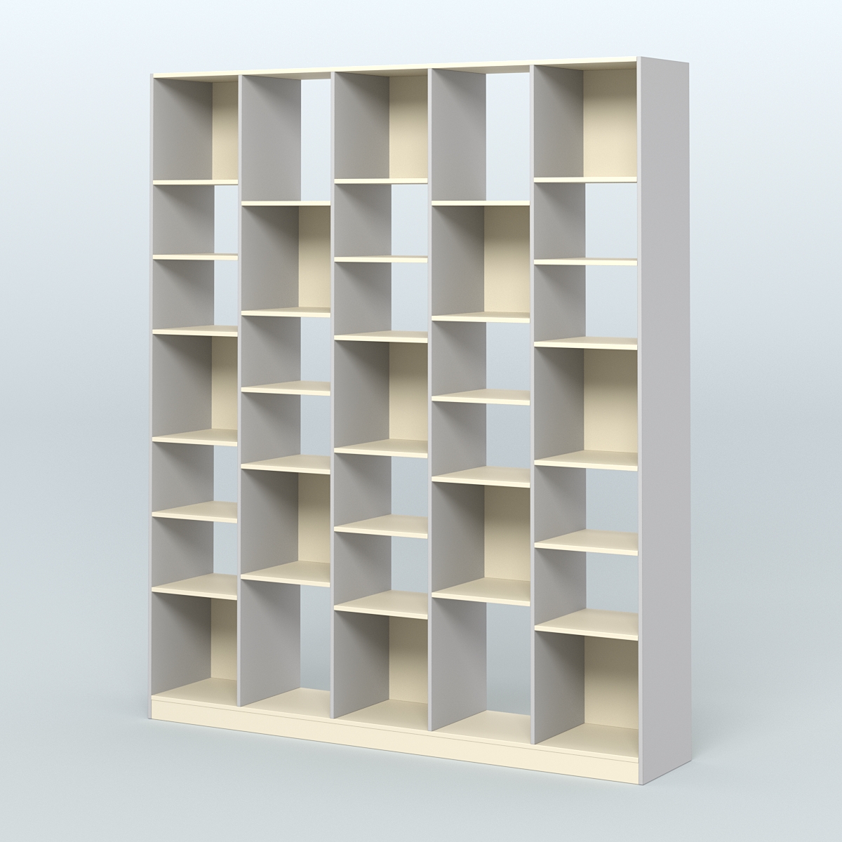 Стеллаж из ДСП серии ЛОФТ №13-2 с полками ДСП Серый + Крем Вайс