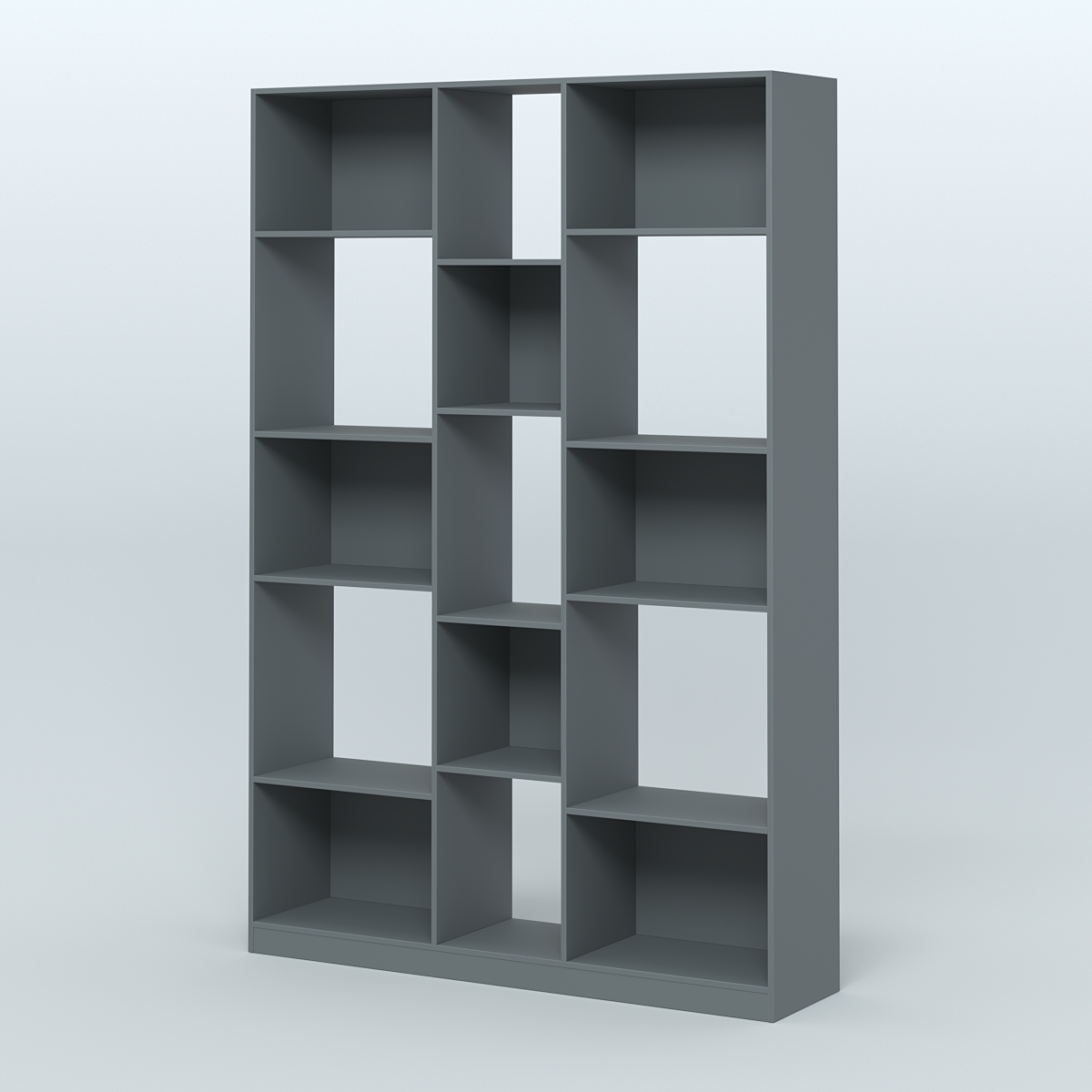 Стеллаж из ДСП серии ЛОФТ №14-1 Темно-Серый
