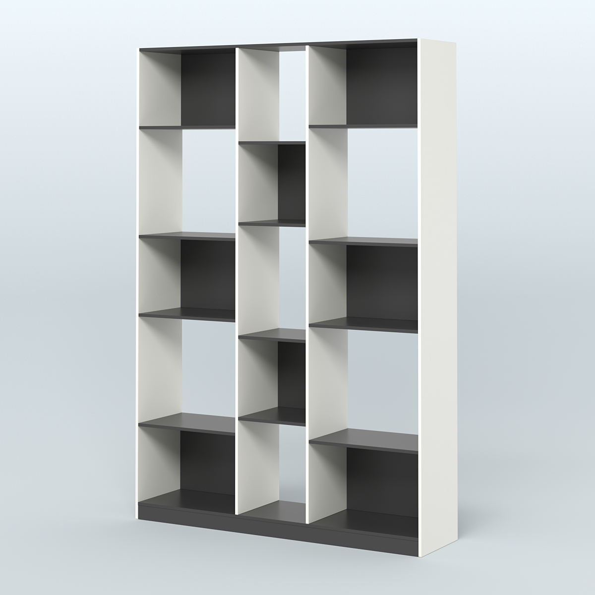 Стеллаж из ДСП серии ЛОФТ №14-1 Белый и Черный