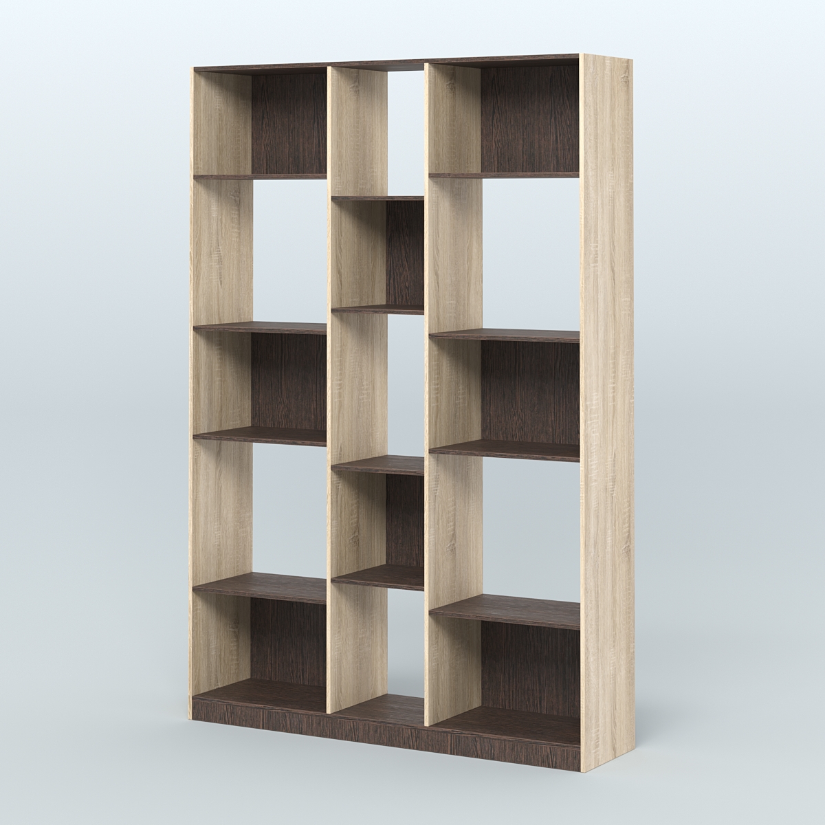 Стеллаж из ДСП серии ЛОФТ №14-1 Дуб Сонома + Дуб Венге