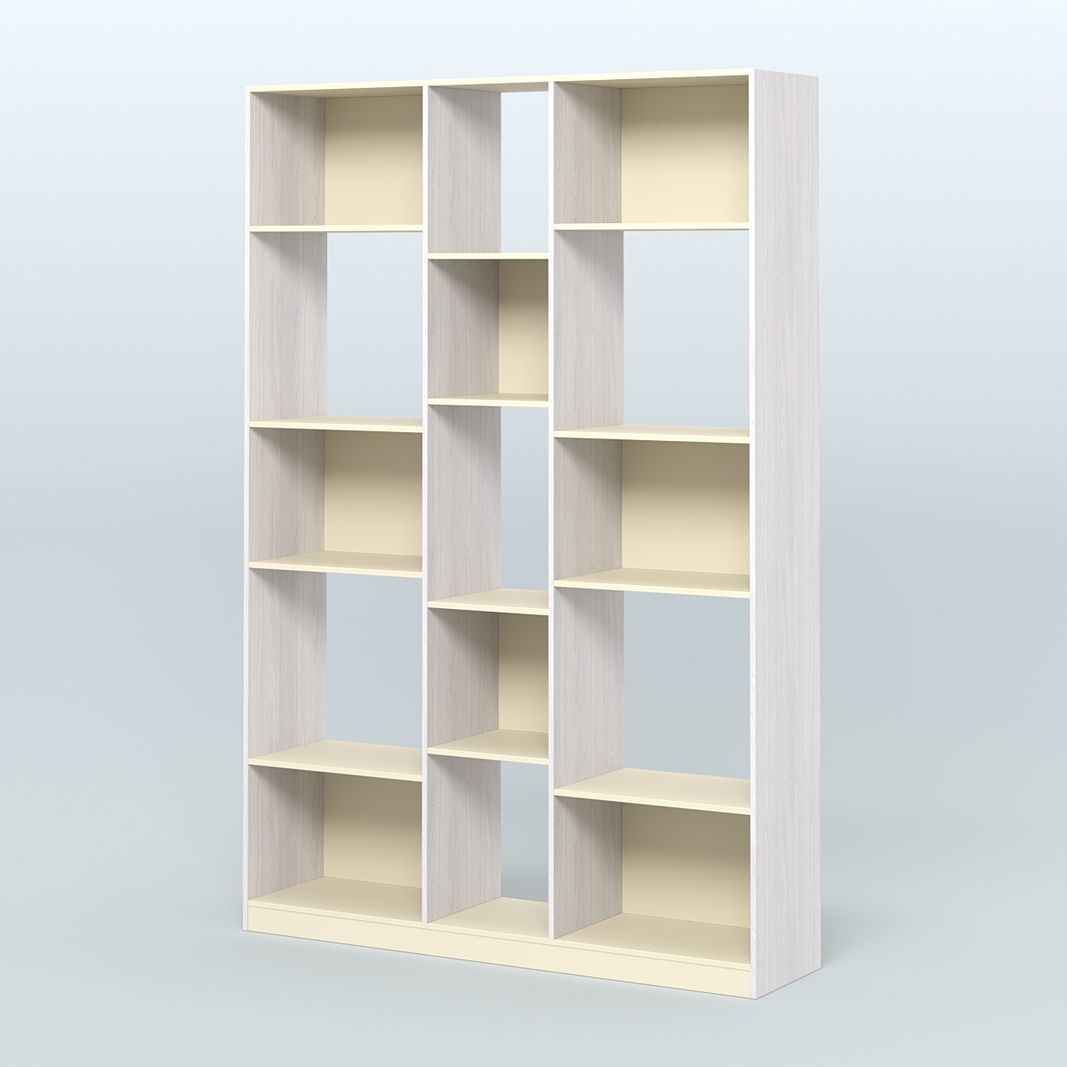 Стеллаж из ДСП серии ЛОФТ №14-1 Ясень Анкор светлый и Крем Вайс