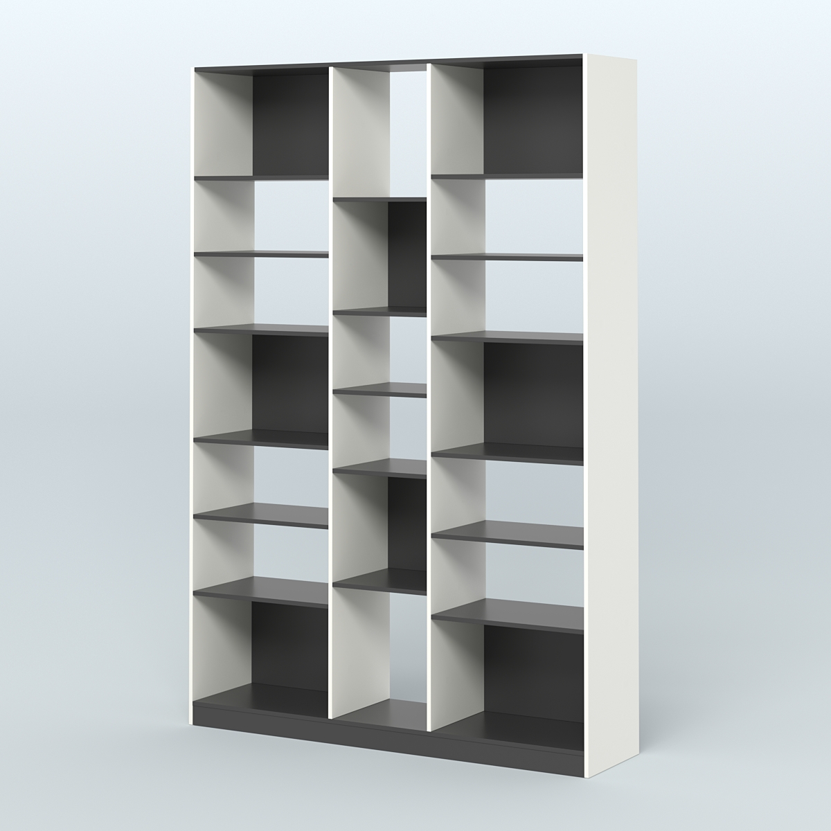 Стеллаж из ДСП серии ЛОФТ №14-2 с полками ДСП Белый и Черный