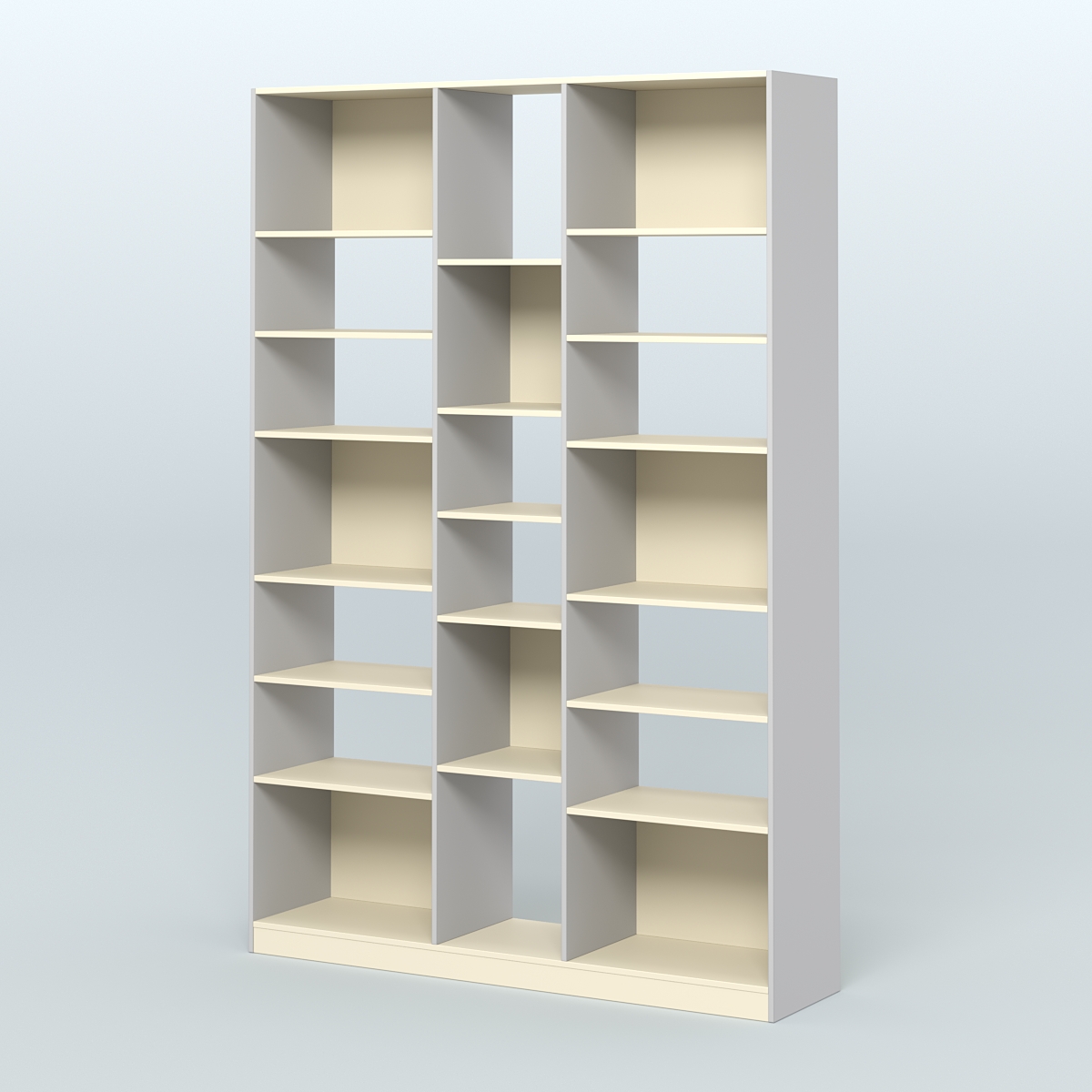 Стеллаж из ДСП серии ЛОФТ №14-2 с полками ДСП Серый + Крем Вайс