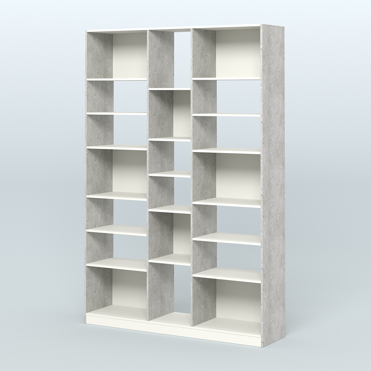 Стеллаж из ДСП серии ЛОФТ №14-2 с полками ДСП Метрополитан Грей + Белый