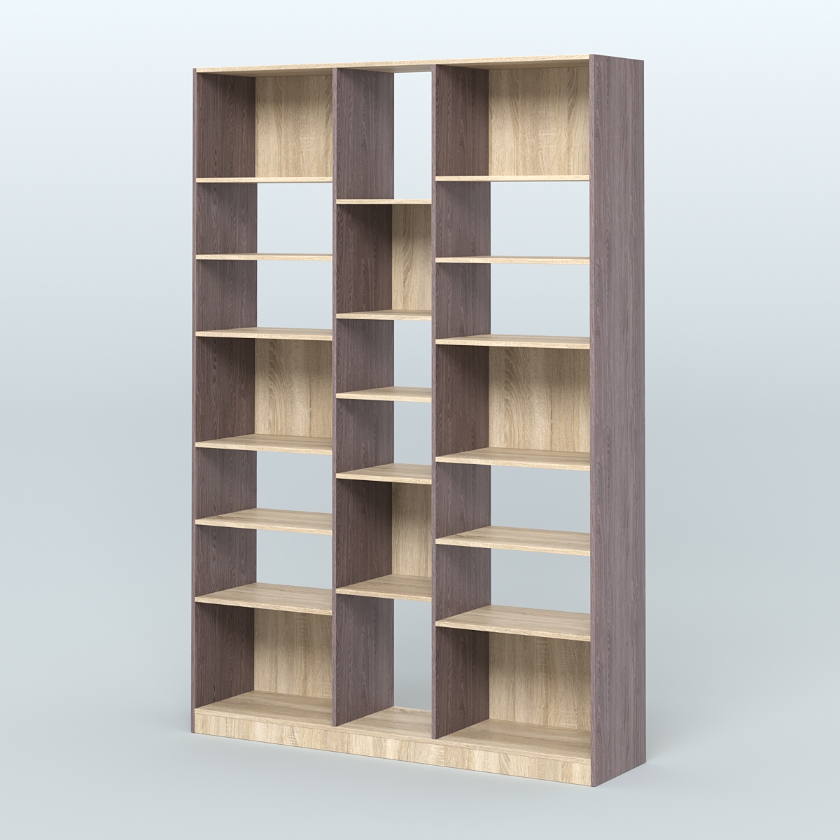 Стеллаж из ДСП серии ЛОФТ №14-2 с полками ДСП Ясень Анкор темный и Дуб Сонома