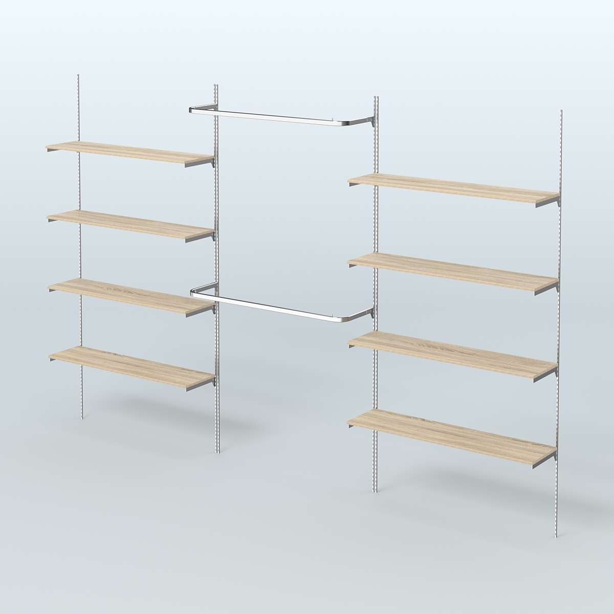 Neo Fix №7 с открытыми полками из ДСП и поручнями (3600 мм) Дуб Сонома