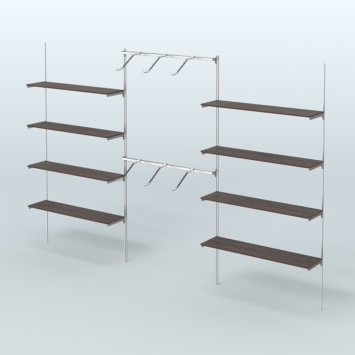 Neo Fix №11 с полками из ДСП и хромированными поручнями (3600 мм) Дуб Венге