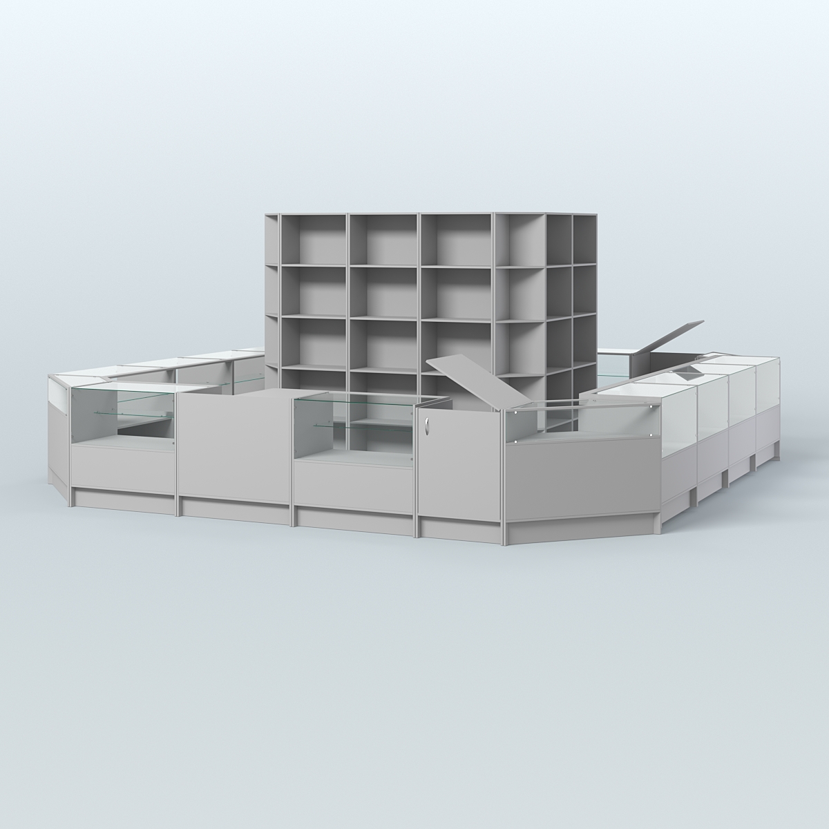 Торговый Островок "Эконом" №1-1 (25, 1 кв.м) Серый