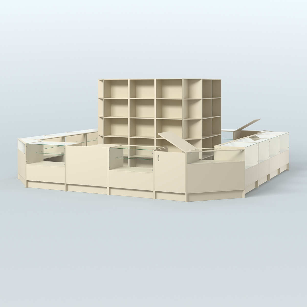 Торговый Островок "Эконом" №1-1 (25, 1 кв.м) Крем Вайс