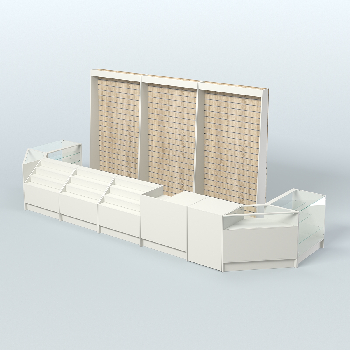 Торговый Островок "Эконом" №5 (9, 72 кв.м) Белый + Дуб Сонома