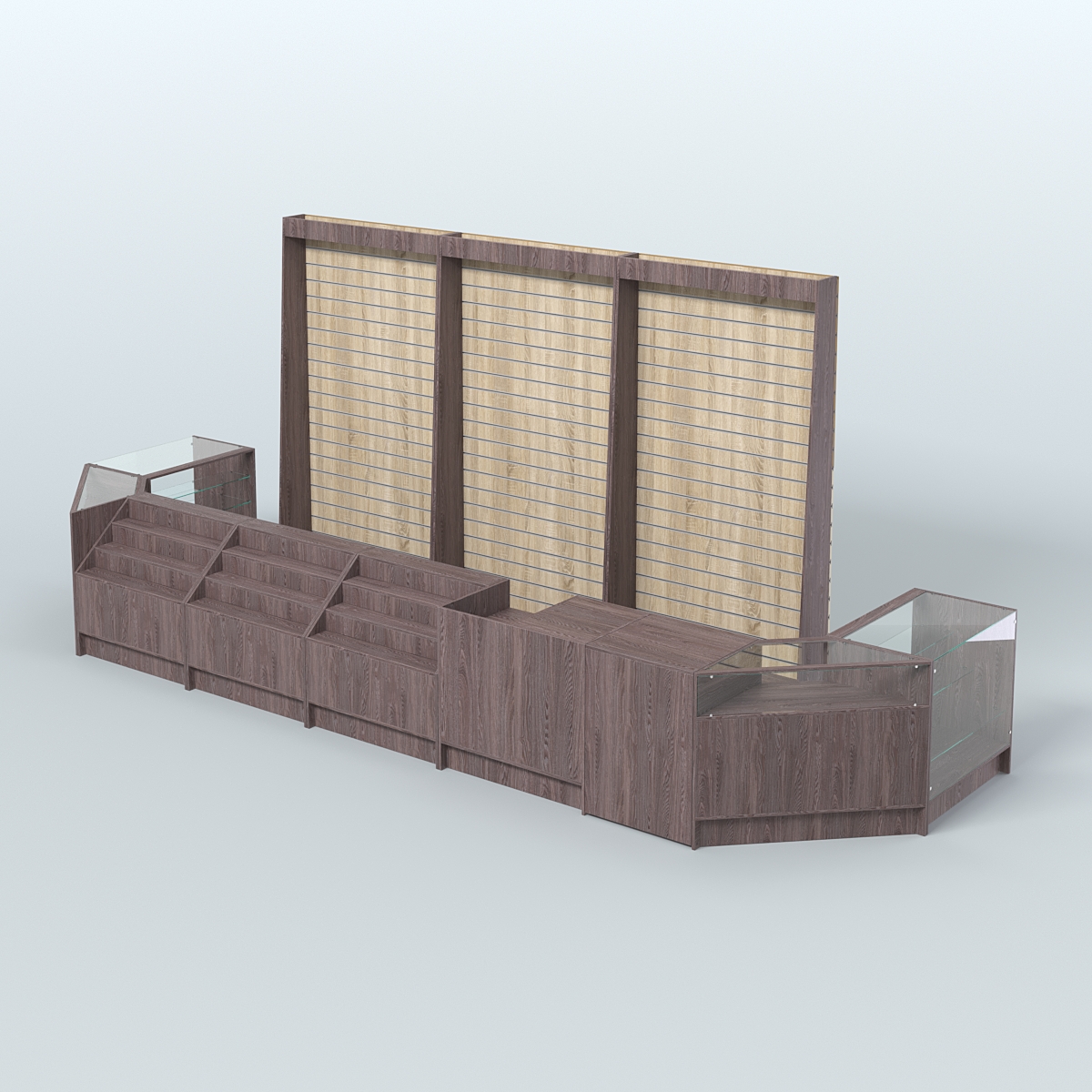 Торговый Островок "Эконом" №5 (9, 72 кв.м) Ясень Анкор темный и Дуб Сонома