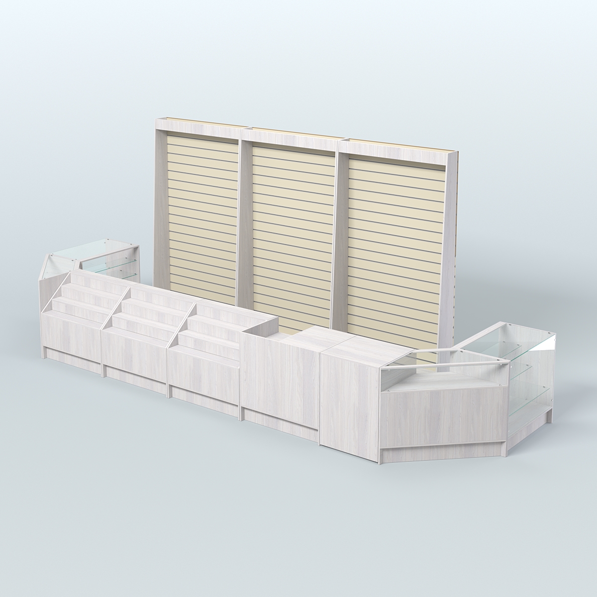 Торговый Островок "Эконом" №5 (9, 72 кв.м) Ясень Анкор светлый и Крем Вайс