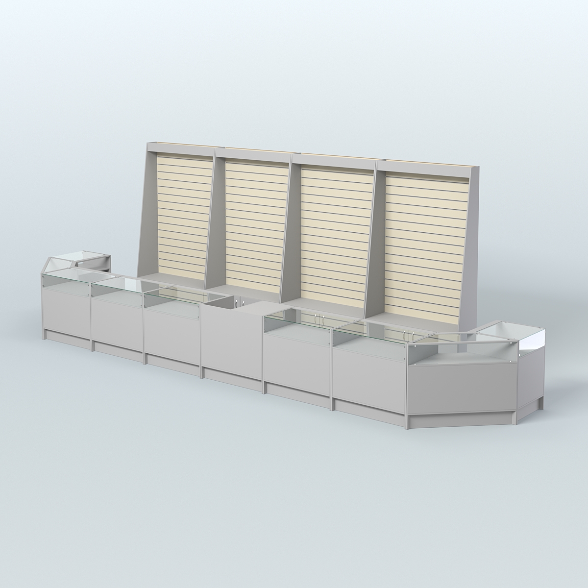 Торговый Островок "Эконом" №7 (12, 4 кв.м) Серый + Крем Вайс