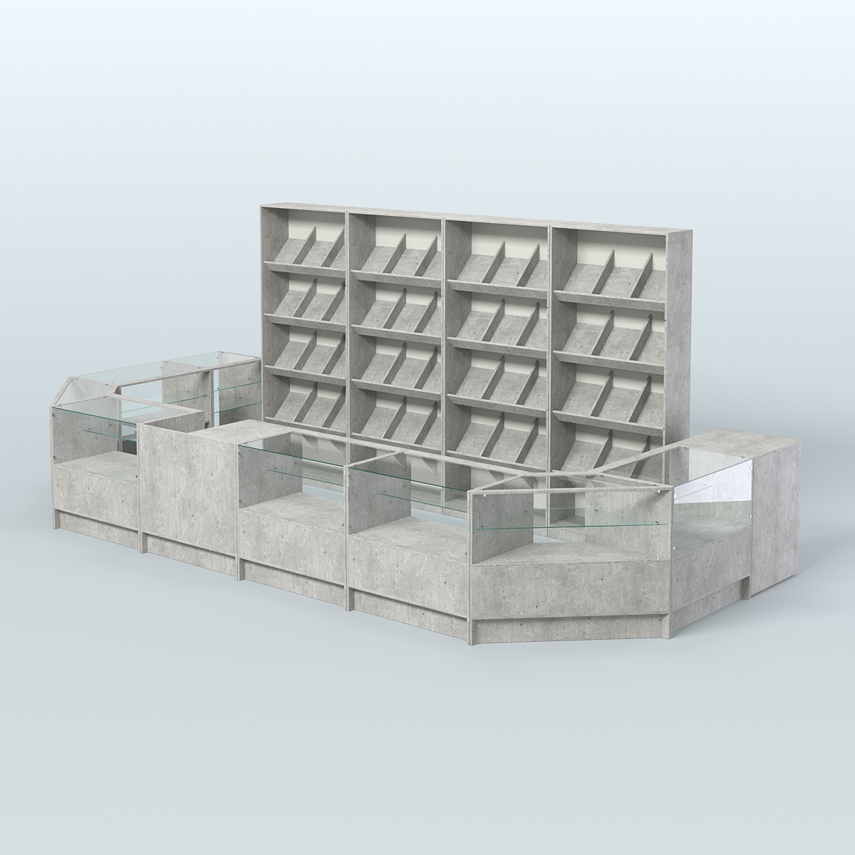 Торговый Островок "Эконом" №10 (11, 8 кв.м) Метрополитан Грей + Белый