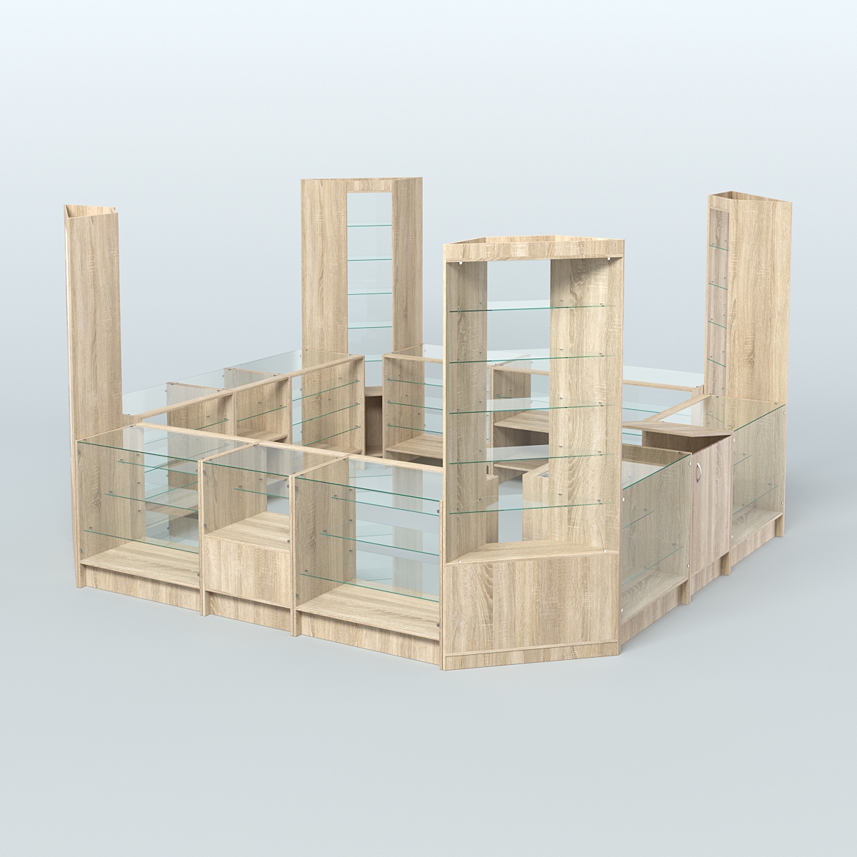 Торговый Островок "Эконом" №15 (12, 9 кв.м) Дуб сонома