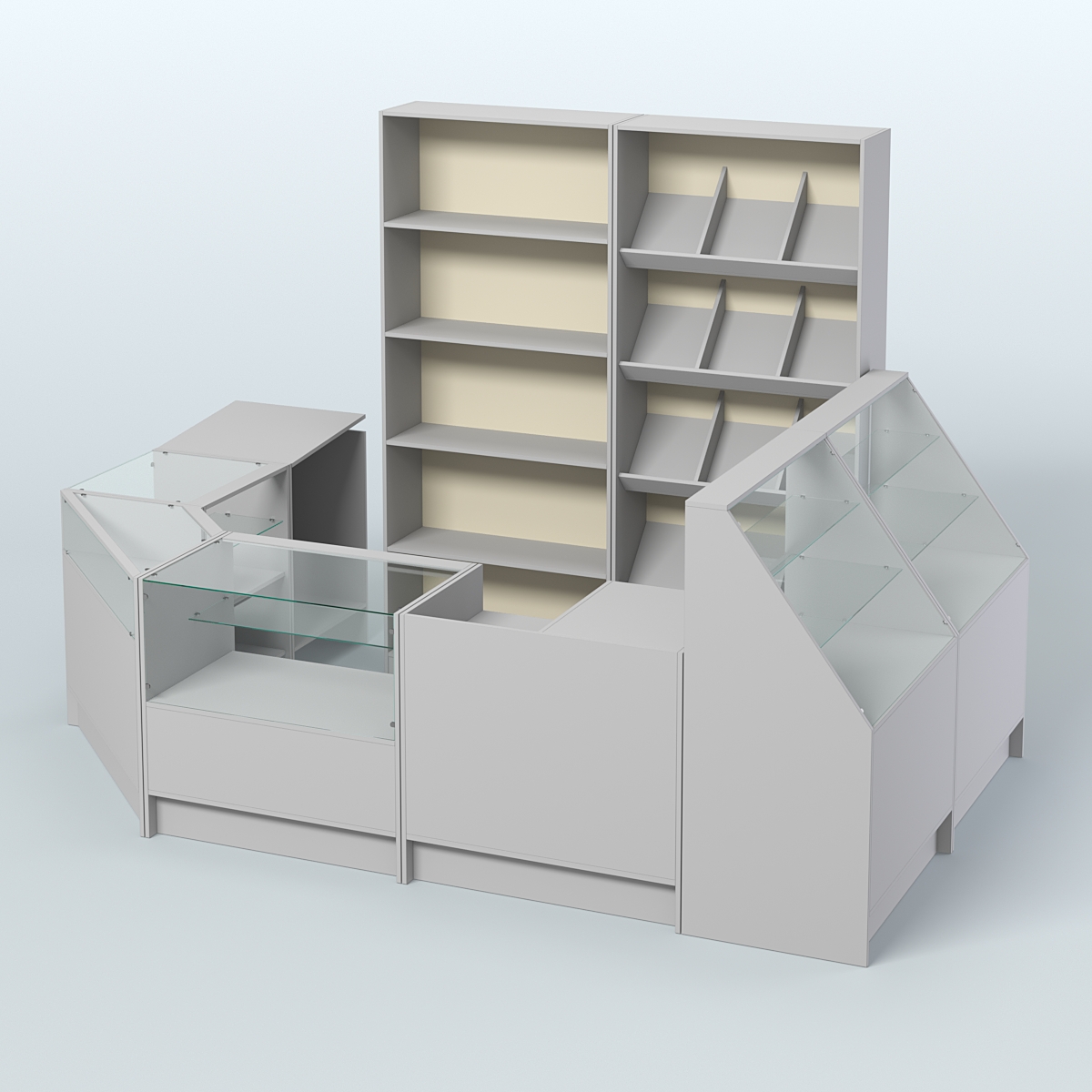 Торговый Островок "Эконом" №19 (6.24 кв.м) Серый + Крем Вайс