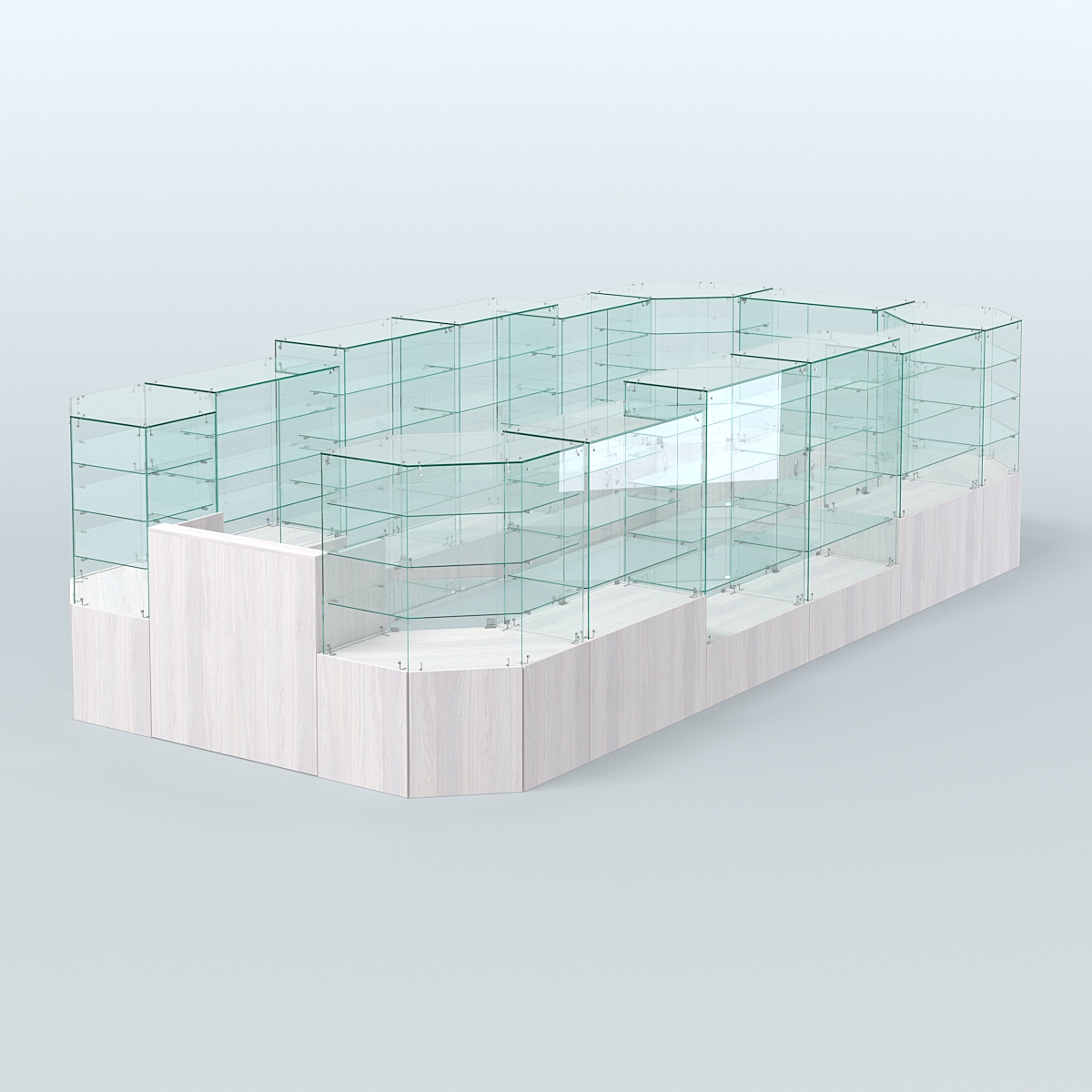 Павильон ИСТРА в центр зала №7а (закрытый) (12, 77 кв.м) Ясень Анкор светлый