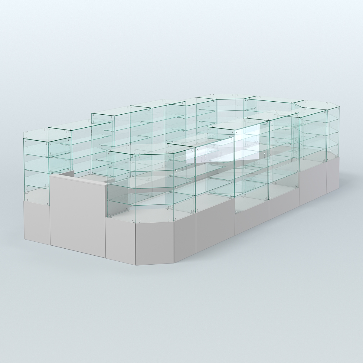 Павильон ИСТРА в центр зала №7 (открытый) (12, 77 кв.м) Серый