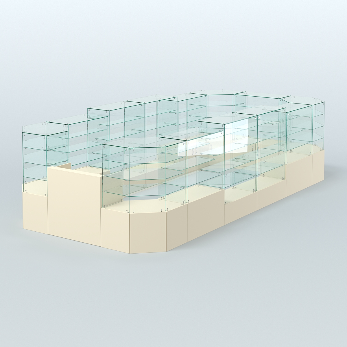 Павильон ИСТРА в центр зала №7 (открытый) (12, 77 кв.м) Крем Вайс