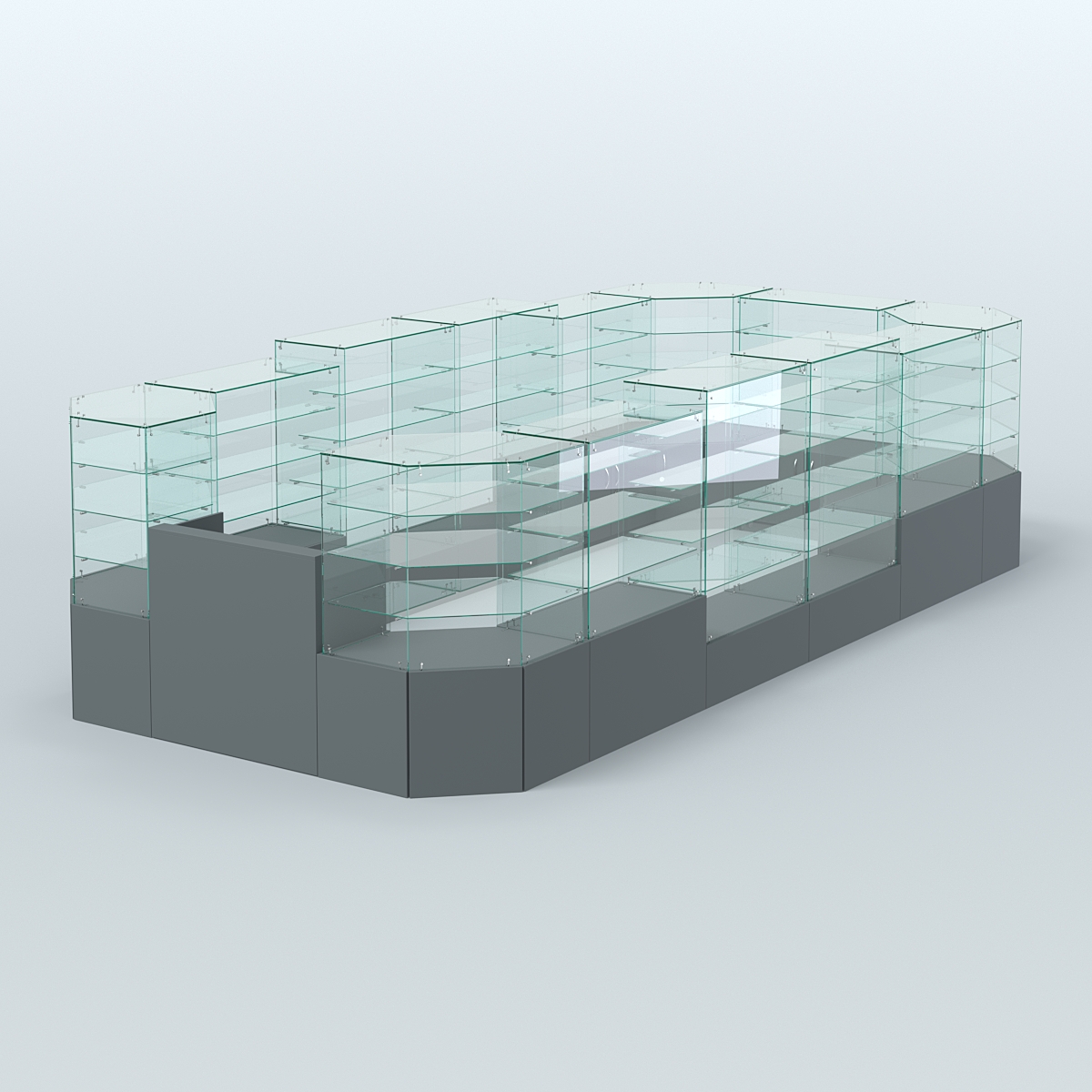 Павильон ИСТРА в центр зала №7 (открытый) (12, 77 кв.м) Темно-Серый