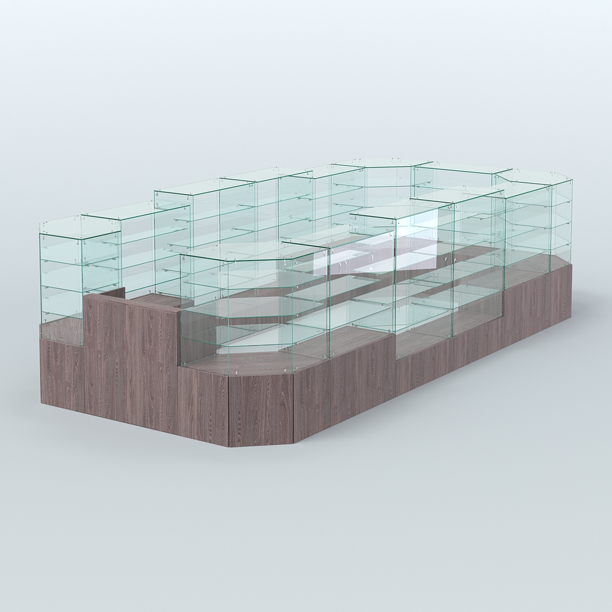 Павильон ИСТРА в центр зала №7 (открытый) (12, 77 кв.м) Ясень Анкор темный