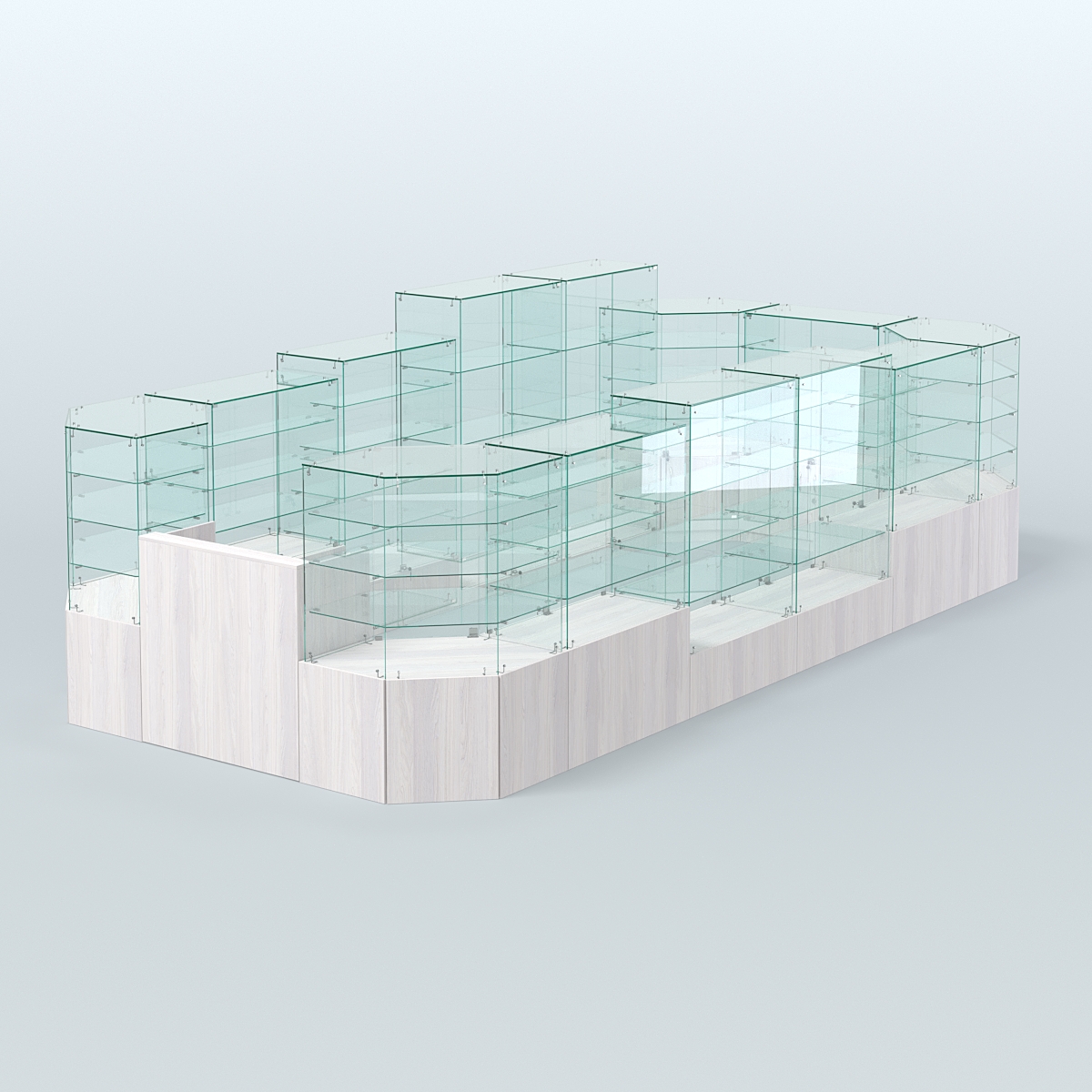 Павильон ИСТРА в центр зала №8а (закрытый) (12, 77 кв.м) Ясень Анкор светлый