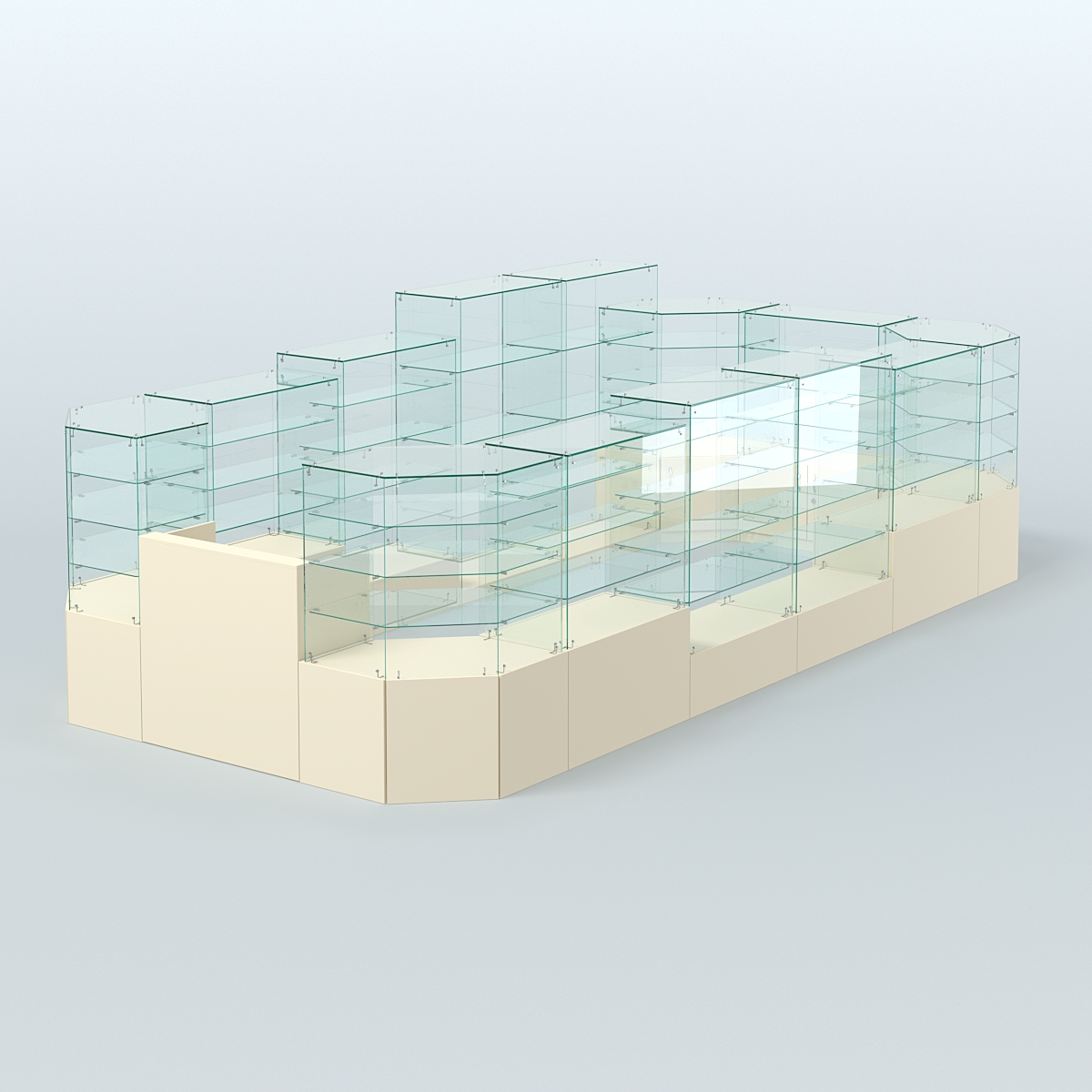 Павильон ИСТРА в центр зала №8 (открытый) (12, 77 кв.м) Крем Вайс