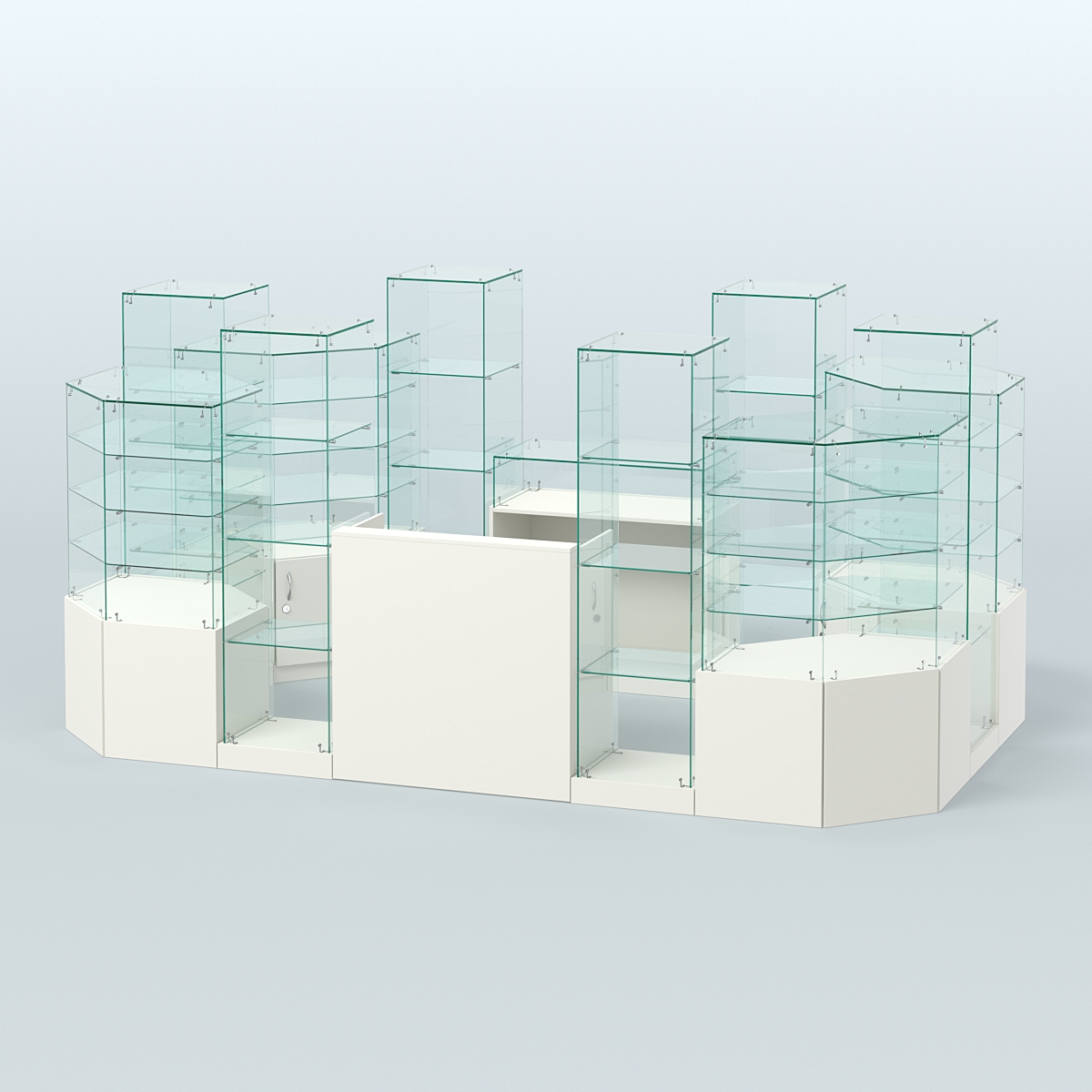 Павильон ИСТРА в центр зала №9 (открытый) (6, 8 кв.м) Белый