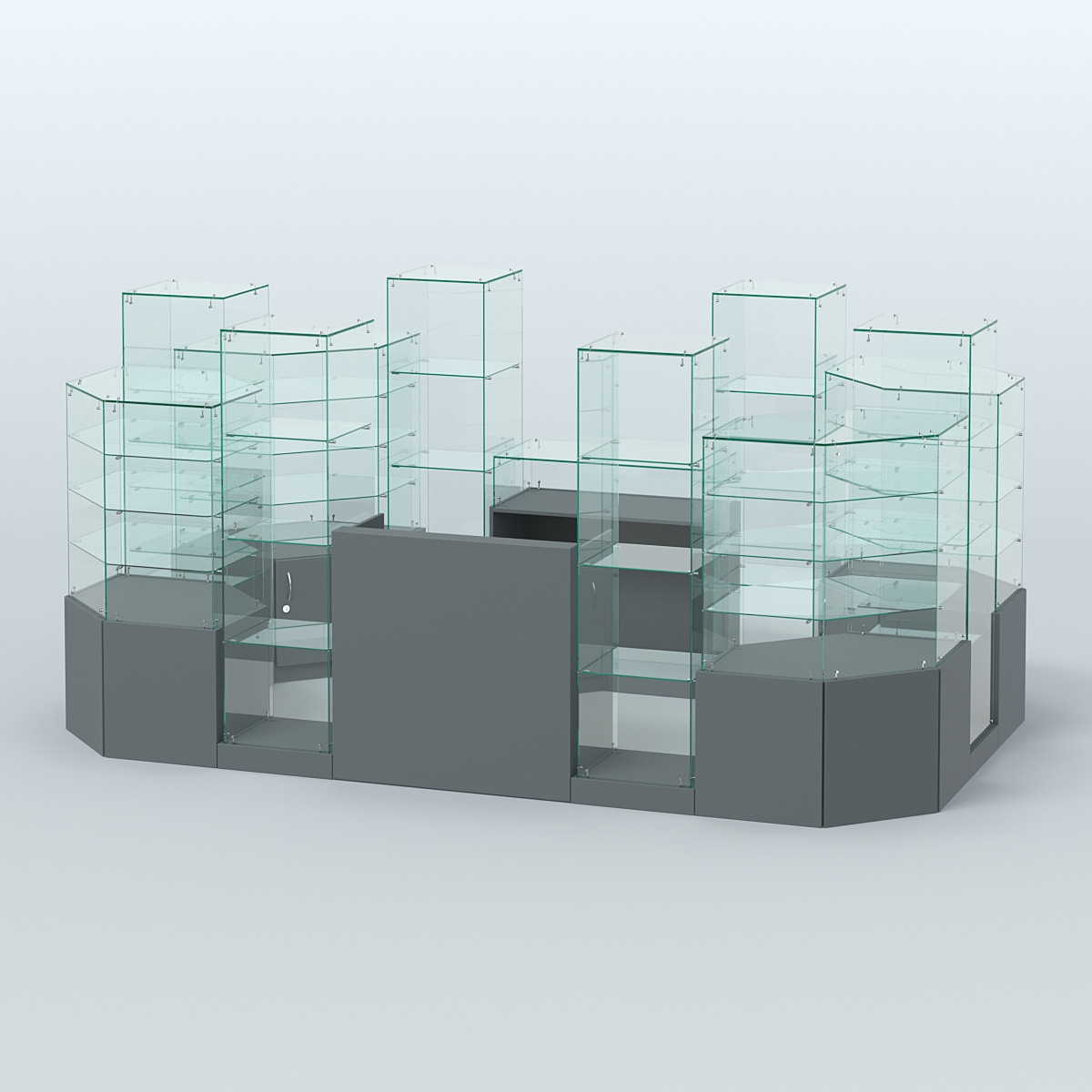 Павильон ИСТРА в центр зала №9 (открытый) (6, 8 кв.м) Темно-Серый