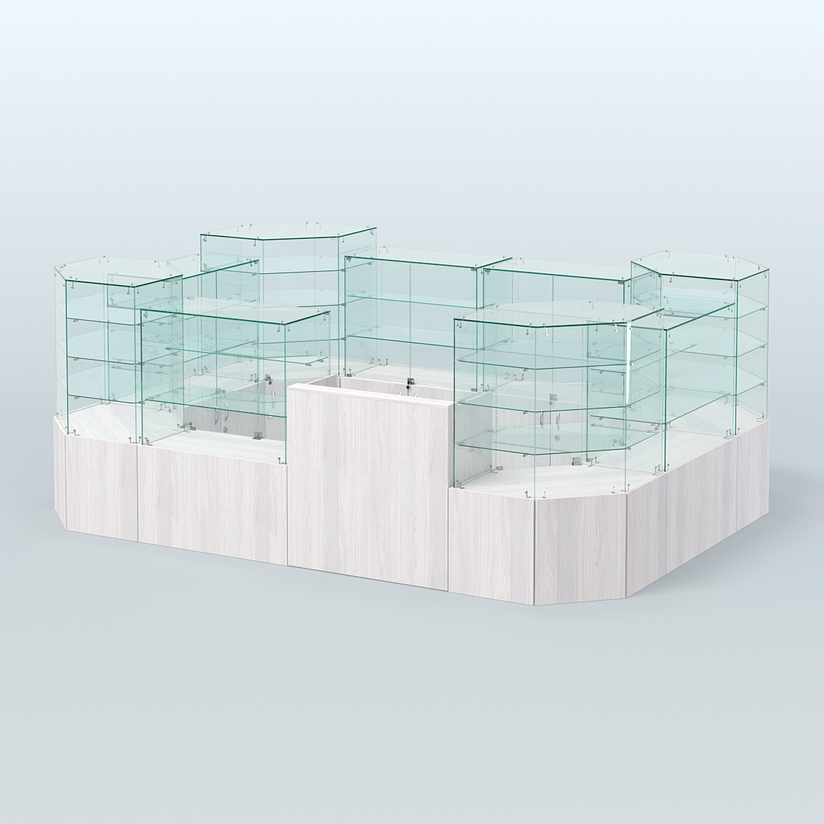 Павильон ИСТРА в центр зала №10а (закрытый) (8, 32 кв.м) Ясень Анкор светлый