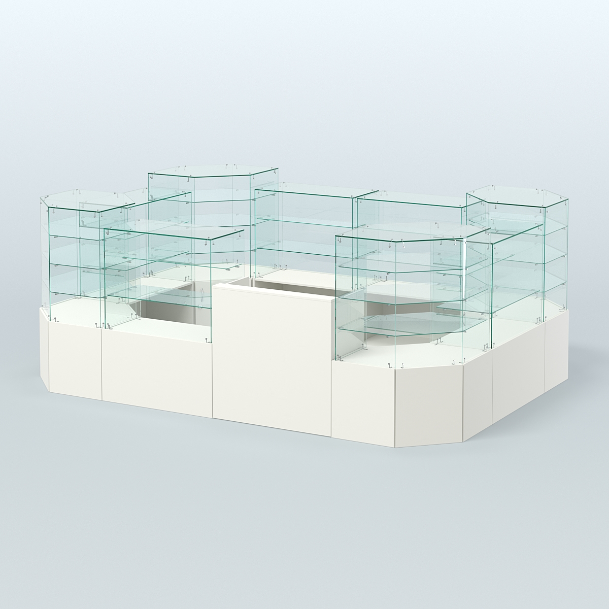 Павильон ИСТРА в центр зала №10 (открытый) (8, 32 кв.м) Белый