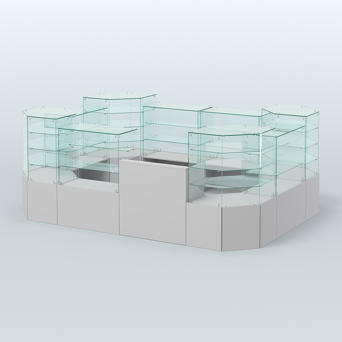 Павильон ИСТРА в центр зала №10 (открытый) (8, 32 кв.м) Серый