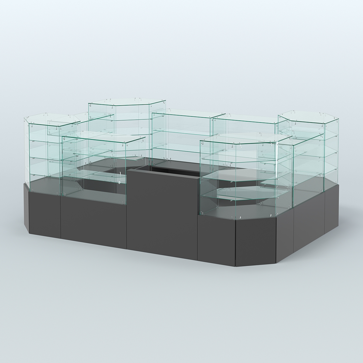 Павильон ИСТРА в центр зала №10 (открытый) (8, 32 кв.м) Черный