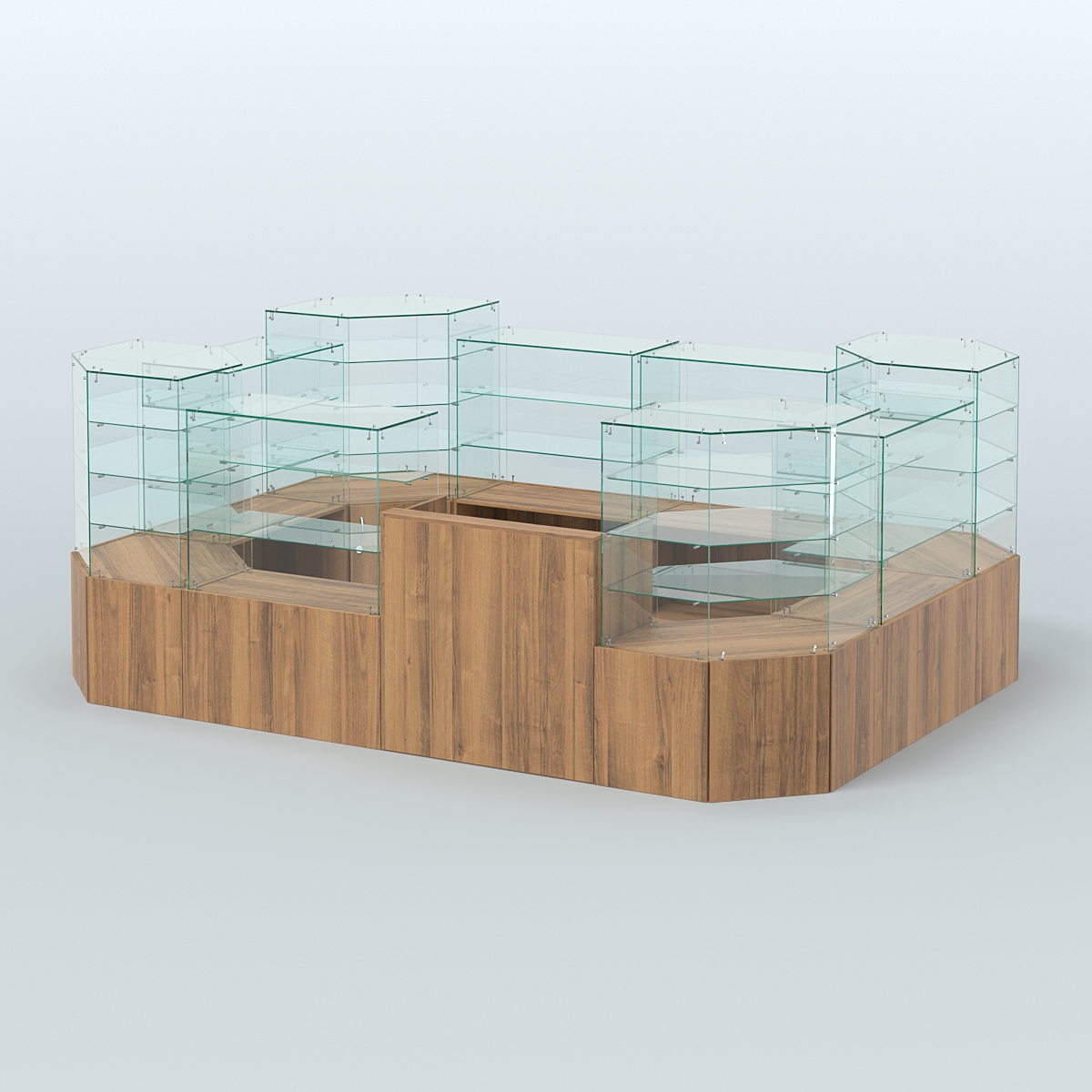 Павильон ИСТРА в центр зала №10 (открытый) (8, 32 кв.м) Орех