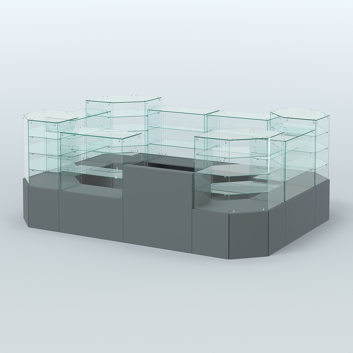 Павильон ИСТРА в центр зала №10 (открытый) (8, 32 кв.м) Темно-Серый