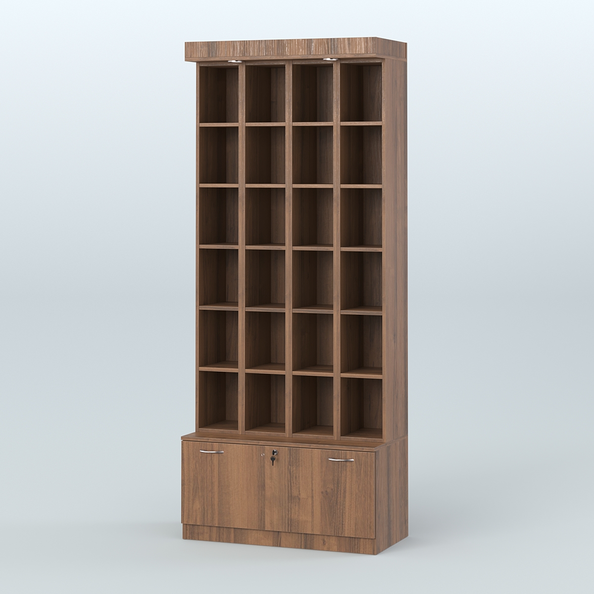 Витрина с ячейками для чая и кофе №1-1 (Т16) - задняя стенка ДВП Орех