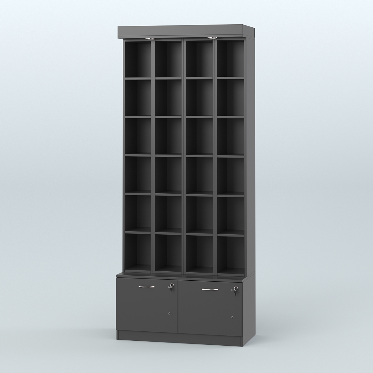 Витрина с двумя выдвижными ящиками для чая и кофе №3-1 (Т20) задняя стенка ДВП Черный