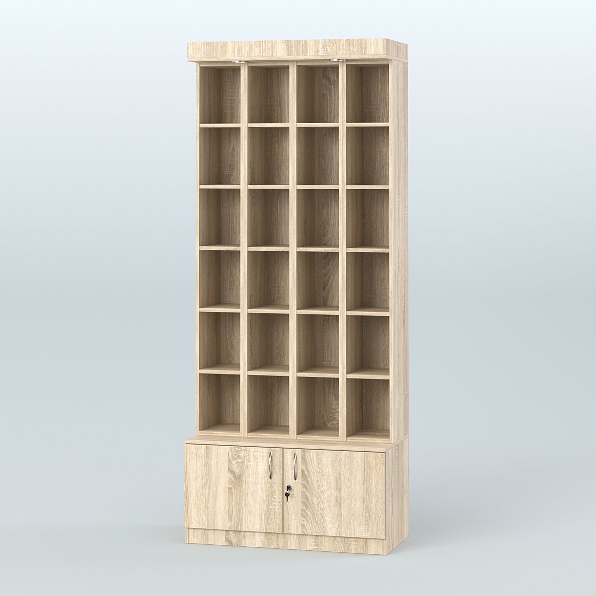 Витрина с открываю- щимися дверками для чая и кофе №4-1 (Т25) задняя стенка ДВП Дуб сонома