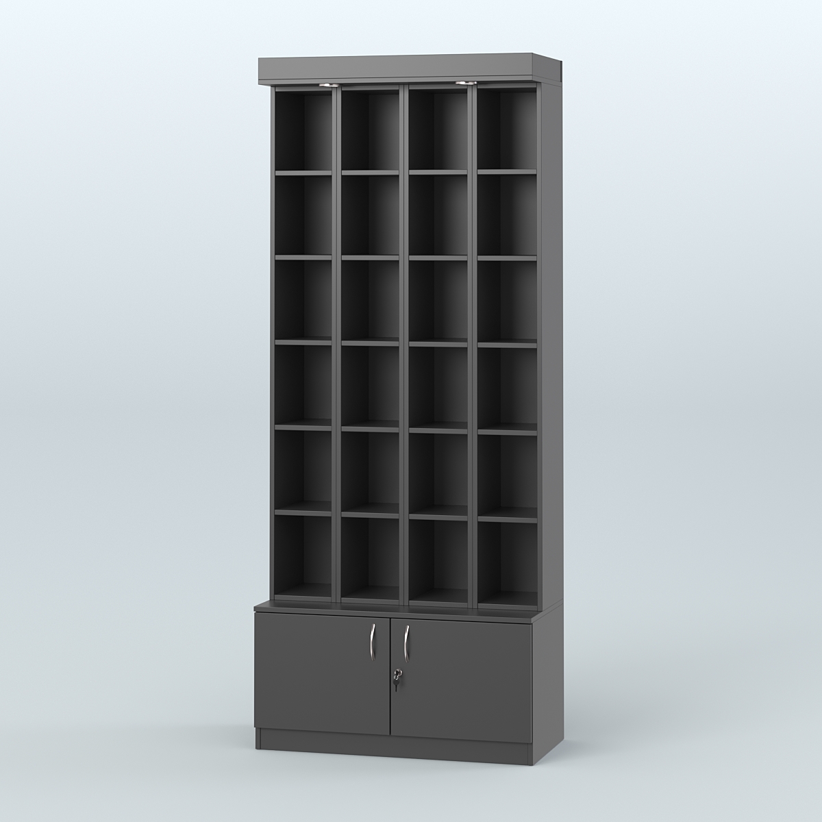 Витрина с открываю- щимися дверками для чая и кофе №4-1 (Т25) задняя стенка ДВП Черный