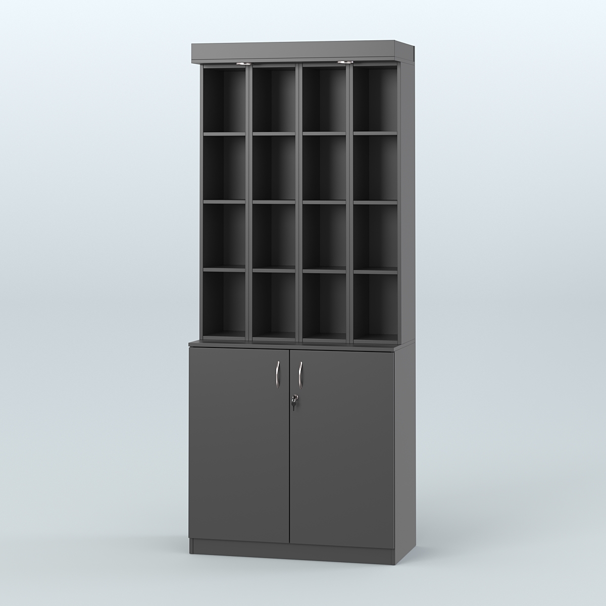 Витрина с узкими ячейками для чая и кофе №6-1 (Т27) задняя стенка ДВП Черный