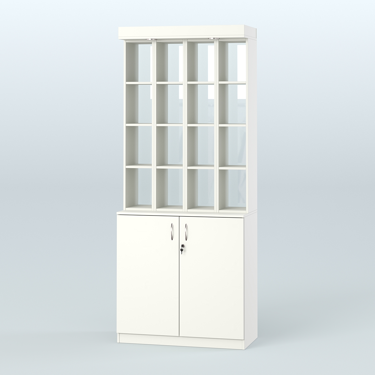 Витрина открытая для чая и кофе №6-2 (Т27) задняя стенка Стекло Белый