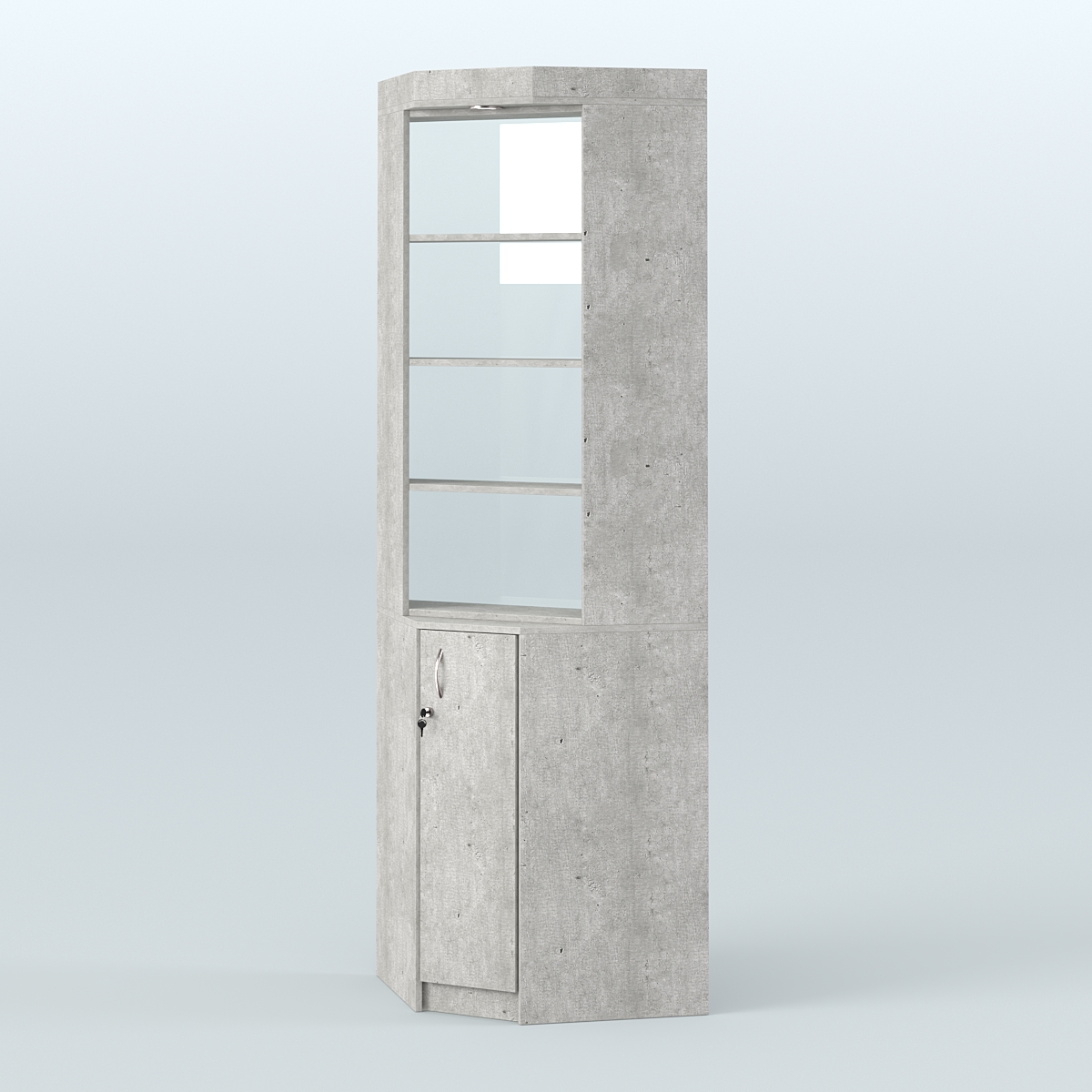 Витрина из ДСП для чая и кофе угловая №2-2 задняя стенка Стекло Метрополитан Грей