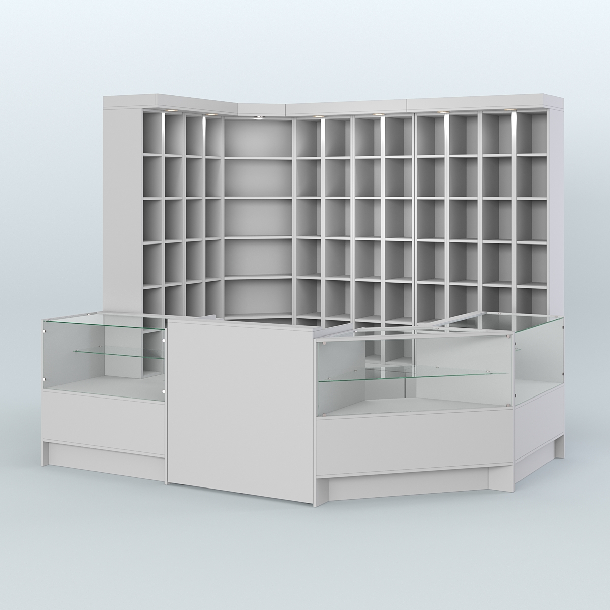 Павильон из витрин, прилавков для продажи чая и кофе №1 Серый