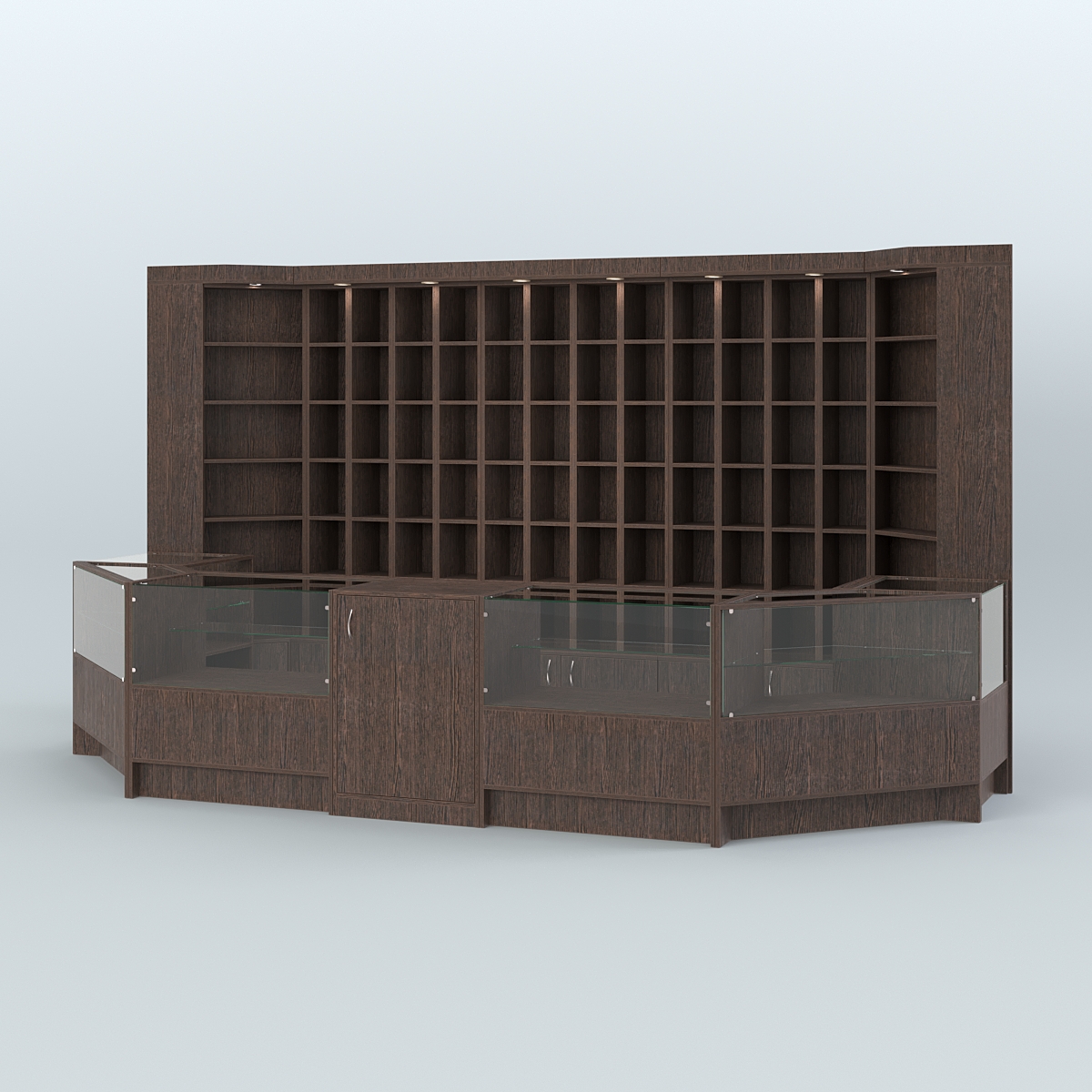 Павильон с недорогими витринами для продажи чая и кофе №3 Дуб Венге