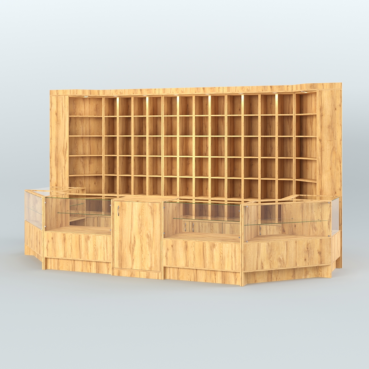 Павильон с недорогими витринами для продажи чая и кофе №3 Дуб Золотистый