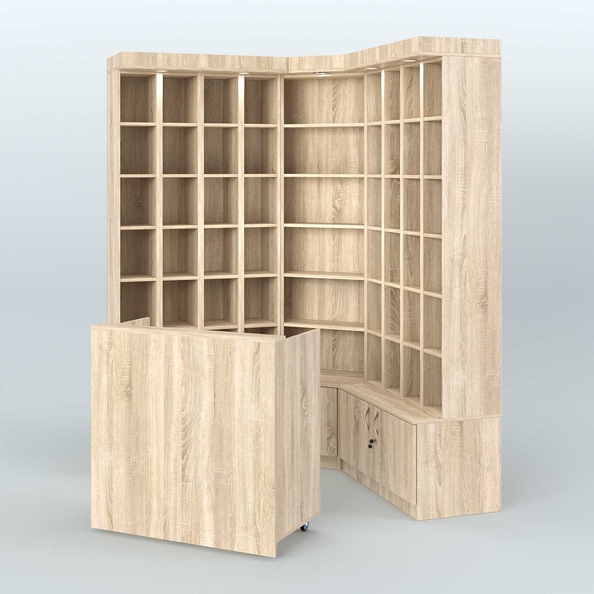 Павильон из открытых витрин для продажи чая и кофе №6 Дуб сонома